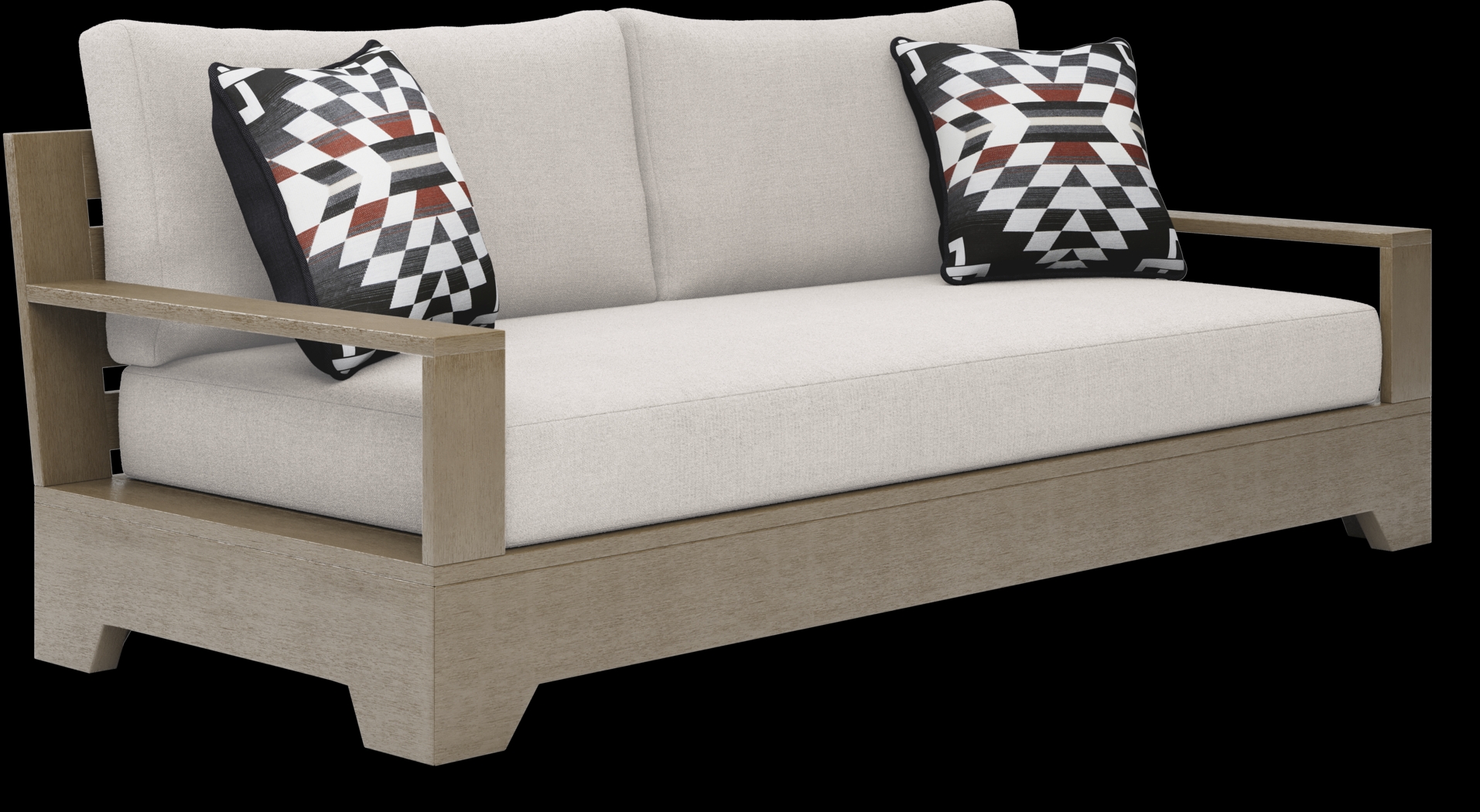 Lake Tahoe Gray 4 Pc Outdoor Sofa Seating Set with Seagull Cushions - Thumbnail - Image 3