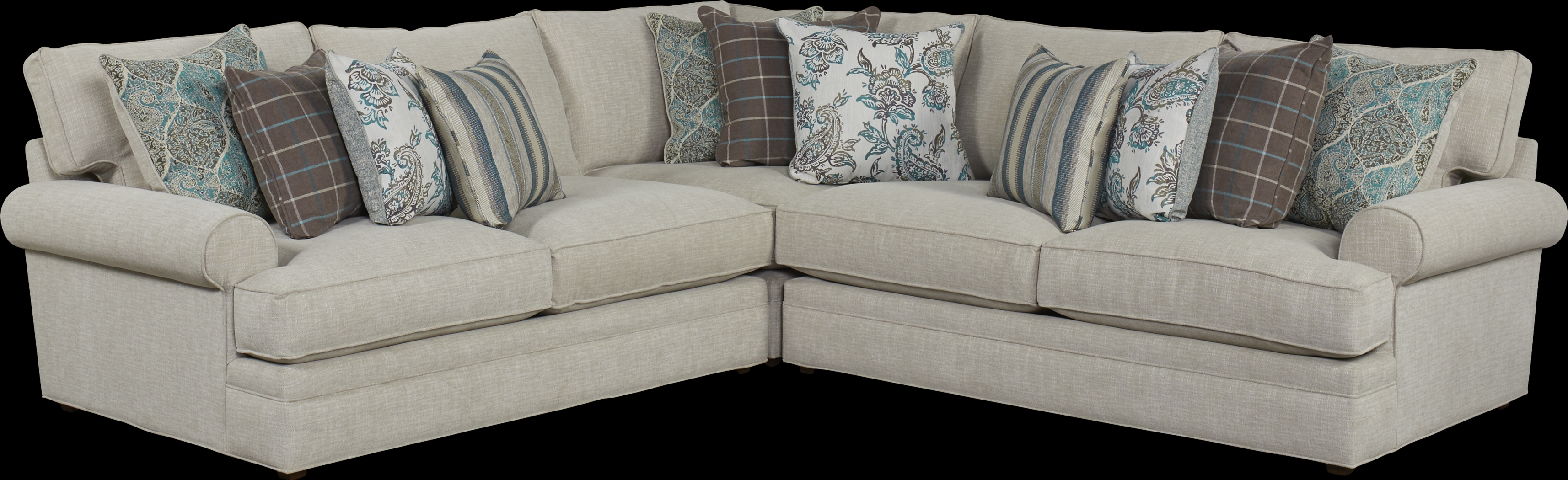 Cindy Crawford Home Lincoln Heights Beige 3 Pc Sectional - Thumbnail - Image 1