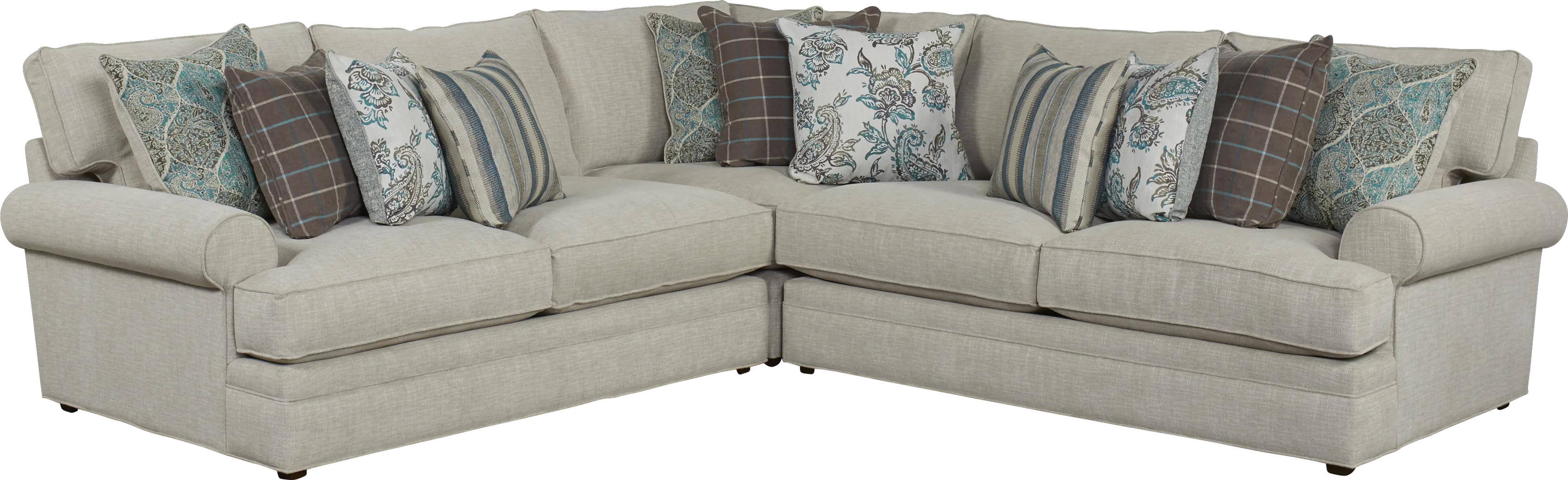 Cindy Crawford Home Lincoln Heights Beige 3 Pc Sectional - Thumbnail - Image 1