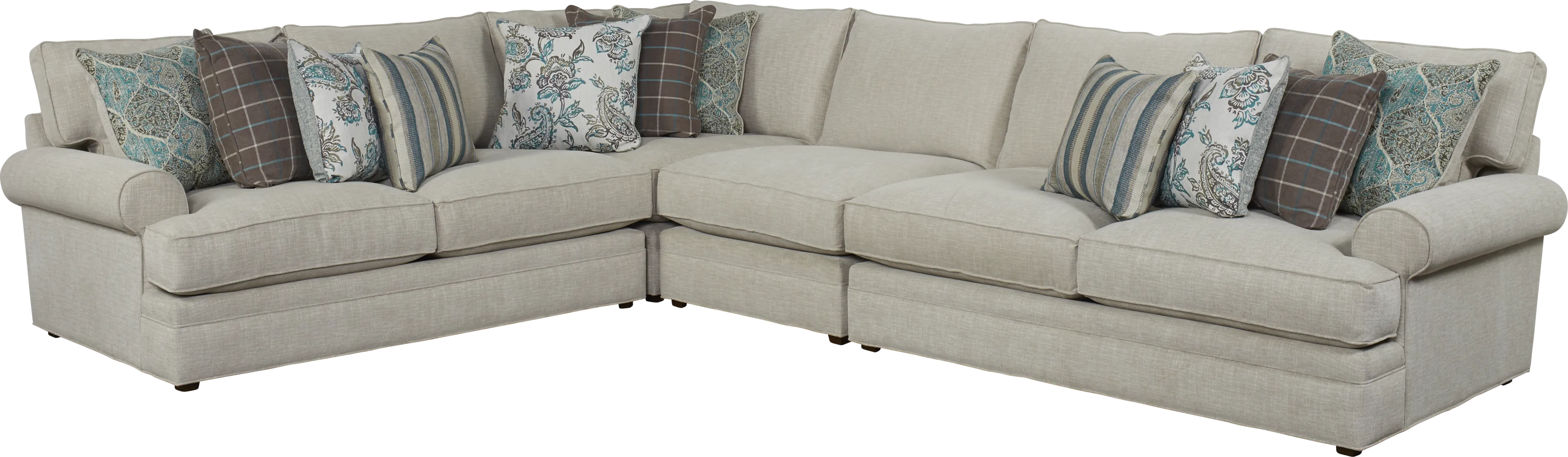 Cindy Crawford Home Lincoln Heights Beige 4 Pc Sectional - Thumbnail - Image 1