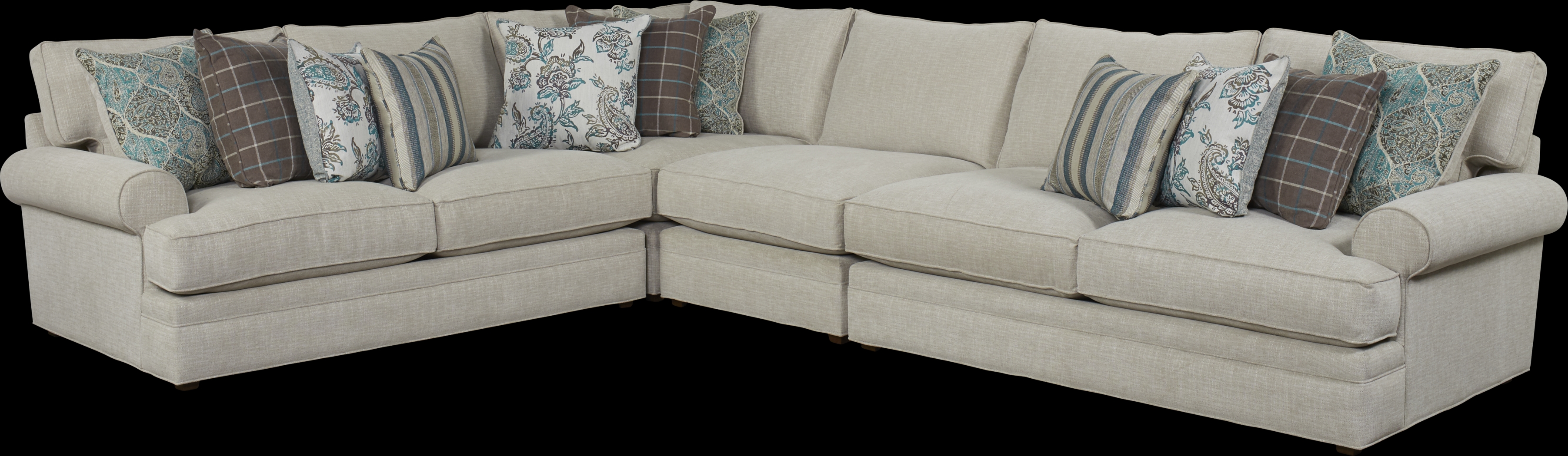 Cindy Crawford Home Lincoln Heights Beige 4 Pc Sectional - Thumbnail - Image 1