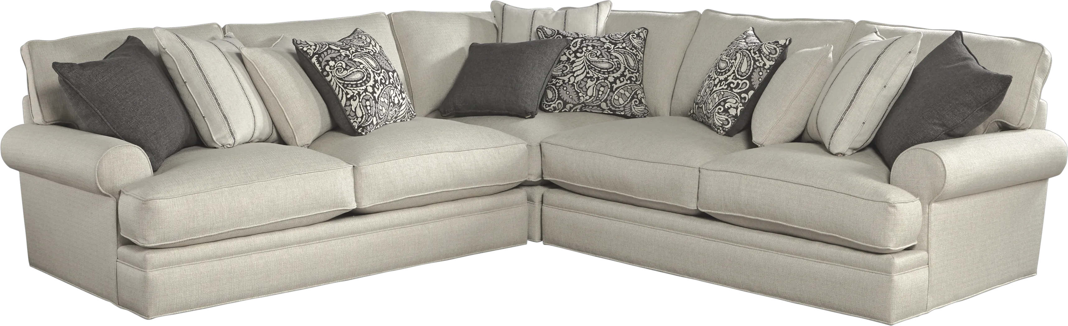 Cindy Crawford Home Lincoln Square Beige 3 Pc Sectional - Thumbnail - Image 1