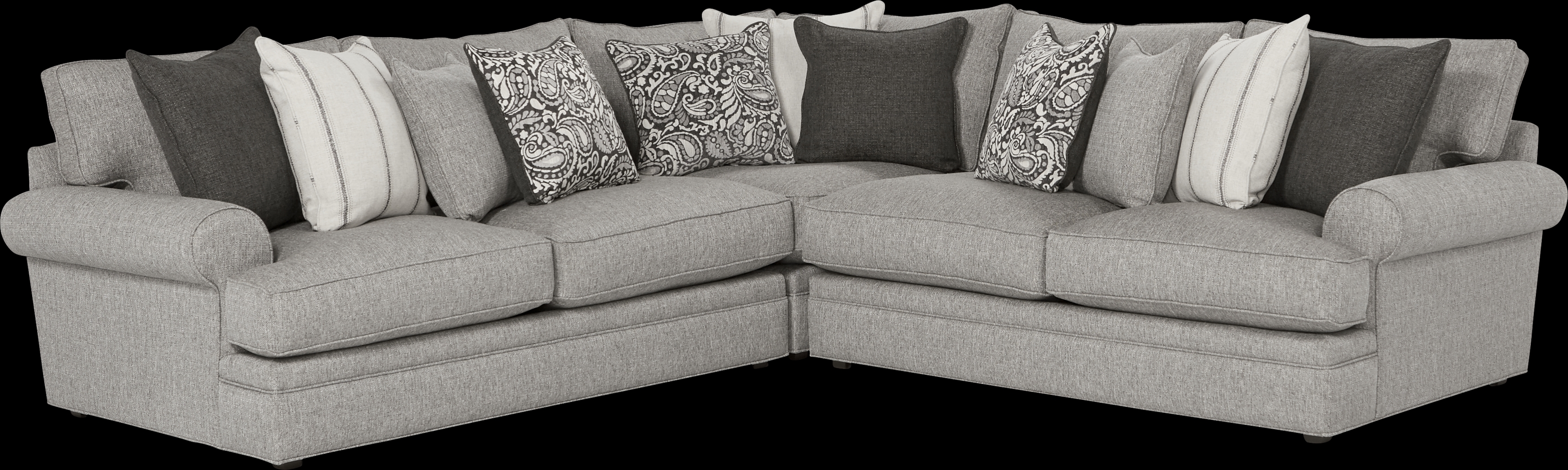 Cindy Crawford Home Lincoln Square Gray 3 Pc Sectional - Thumbnail - Image 1
