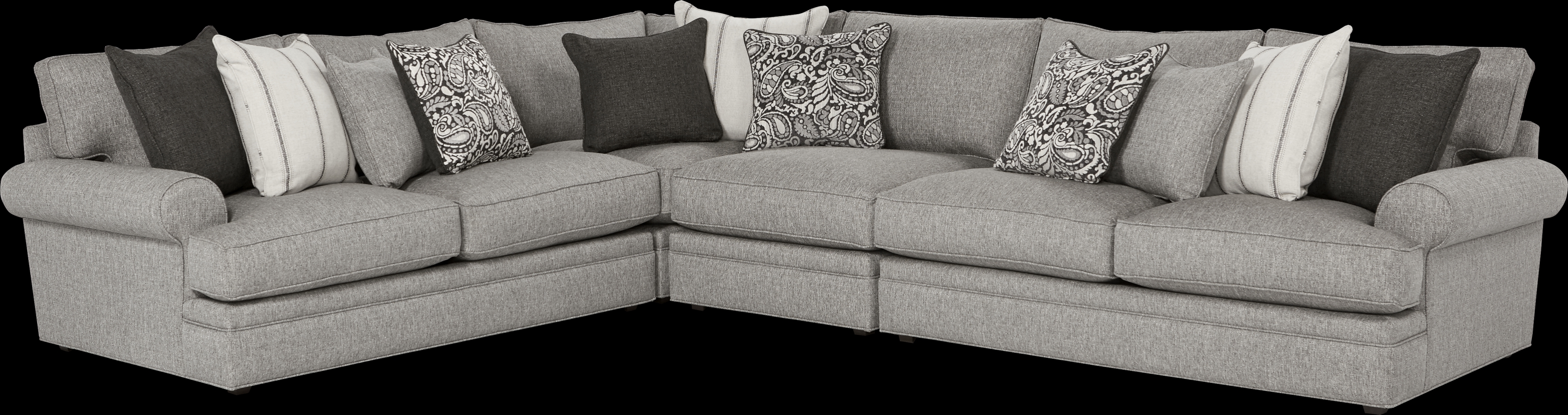Cindy Crawford Home Lincoln Square Gray 4 Pc Sectional - Thumbnail - Image 1