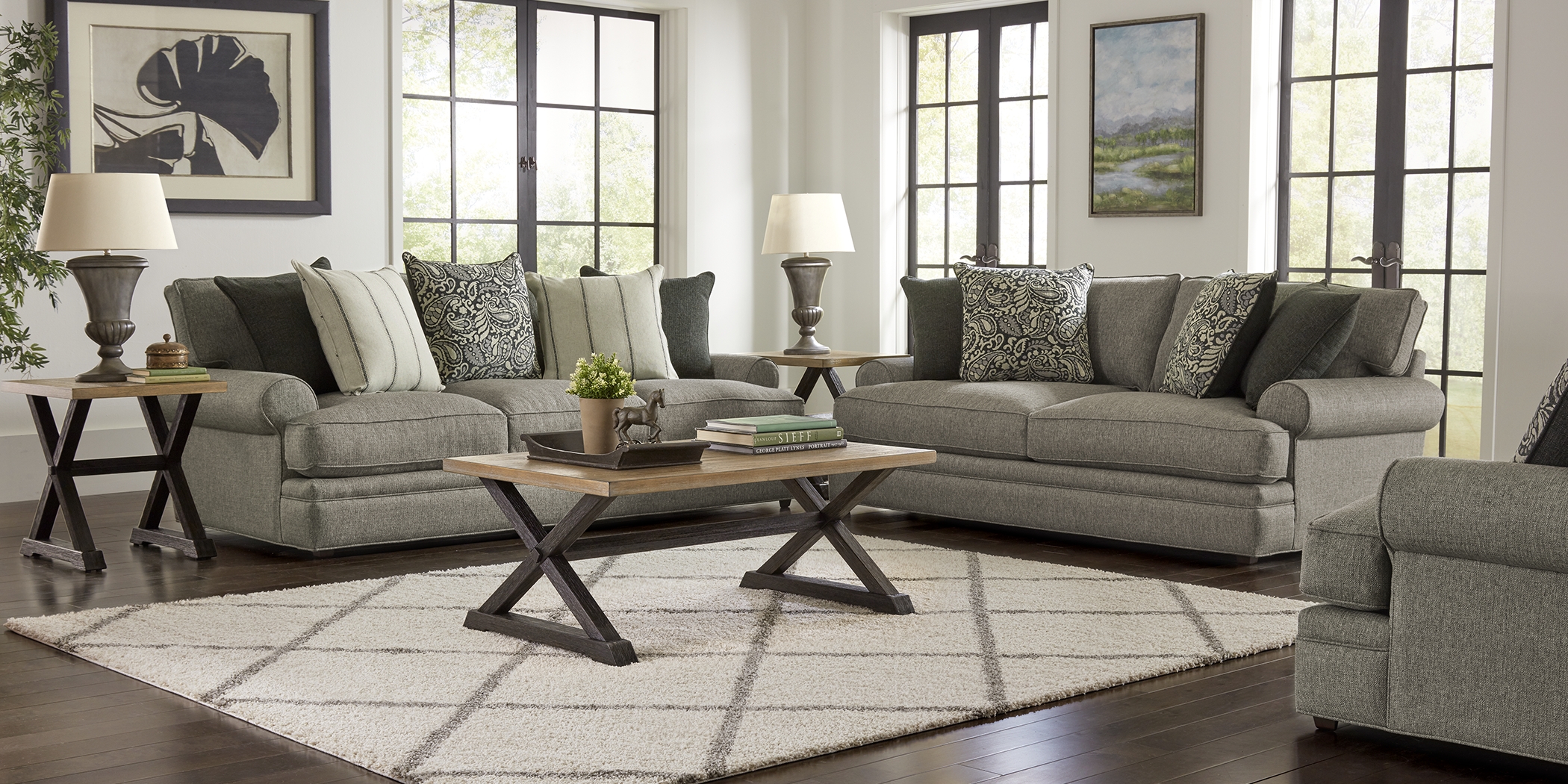 Cindy Crawford Home Lincoln Square Gray 8 Pc Living Room - Thumbnail - Image 1