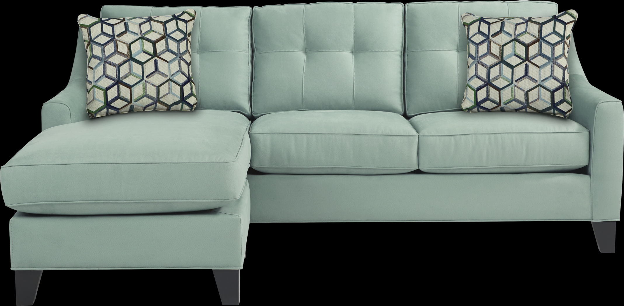 Cindy Crawford Home Madison Place Basil Microfiber Chaise Sofa - Thumbnail - Image 1