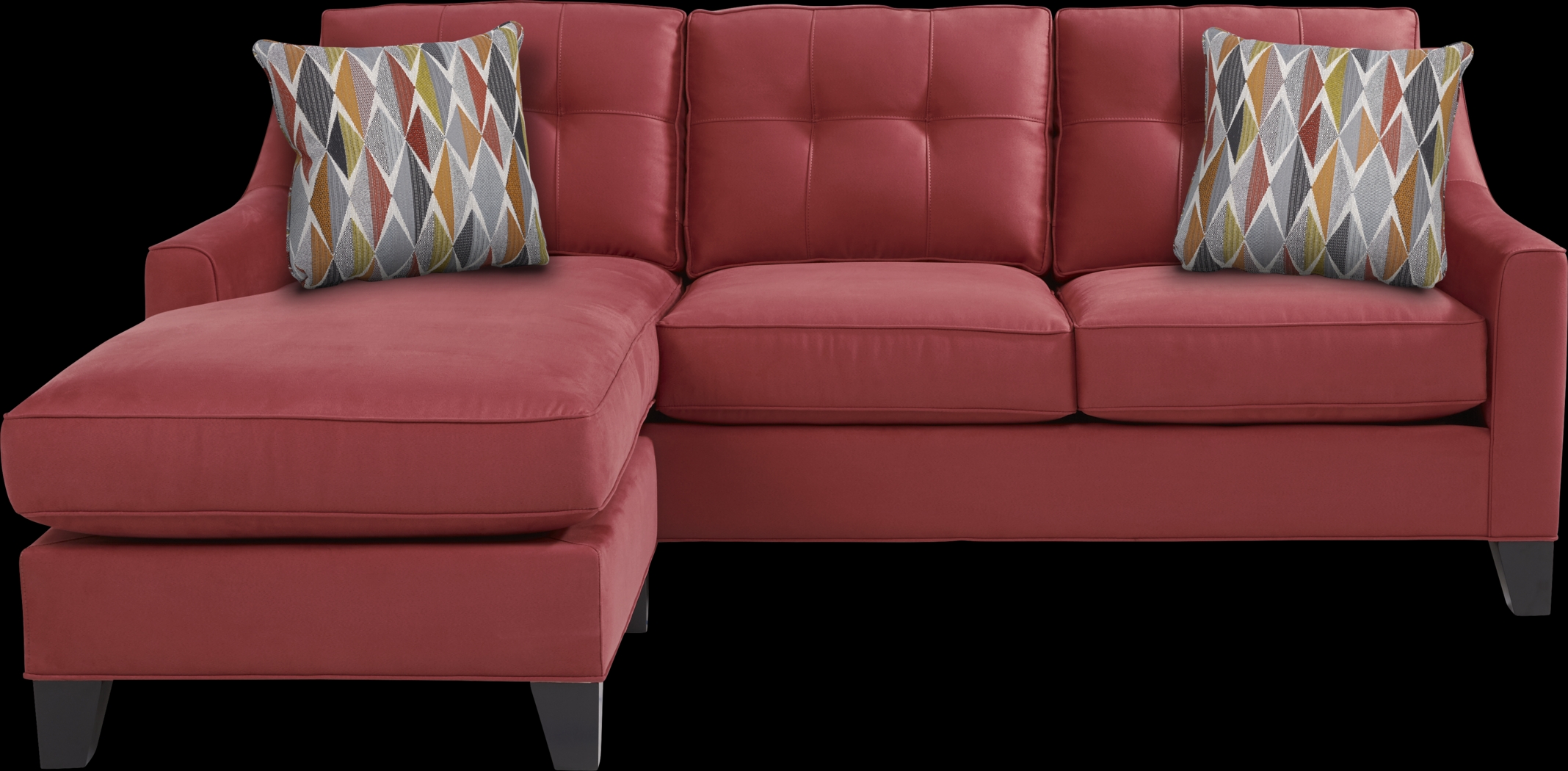 Cindy Crawford Home Madison Place Brick Microfiber Chaise Sofa - Thumbnail - Image 1