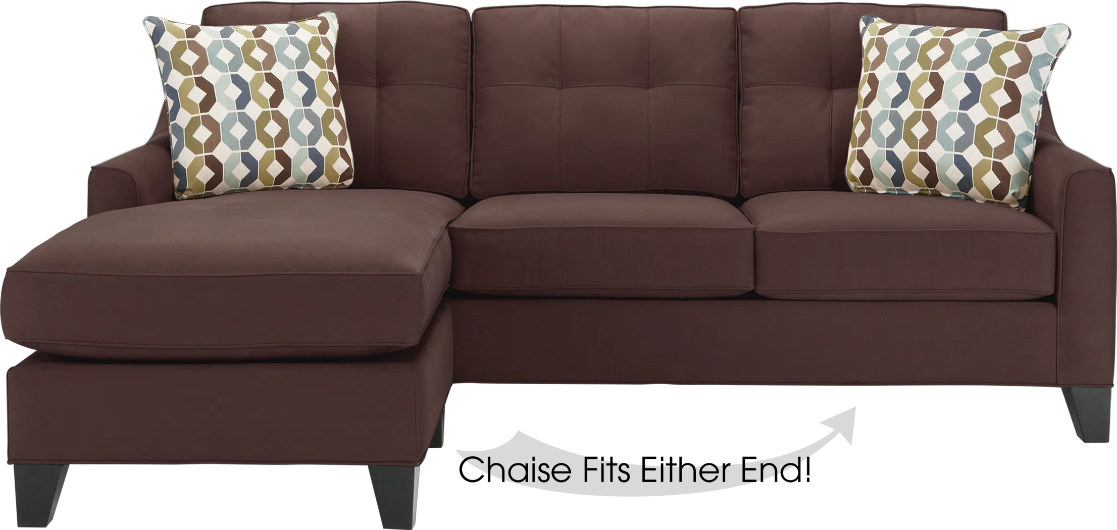Cindy Crawford Home Madison Place Chocolate 2 Pc Sleeper Sectional - Thumbnail - Image 1
