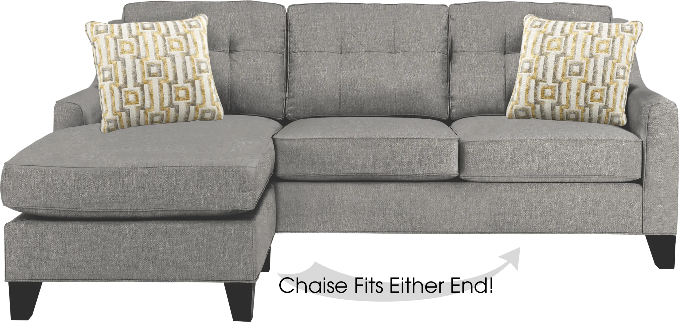 Cindy Crawford Home Madison Place Gray Textured 2 Pc Sectional - Thumbnail - Image 1