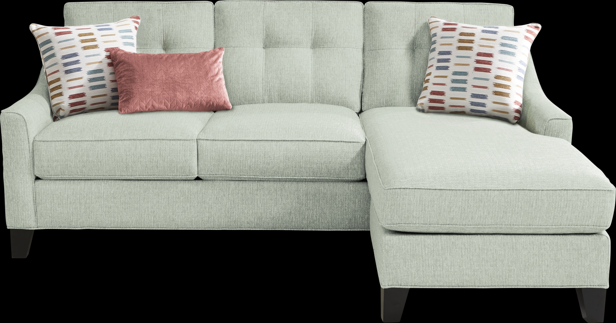 Madison Place Willow Green Textured Sleeper Chaise Sofa - Thumbnail - Image 1