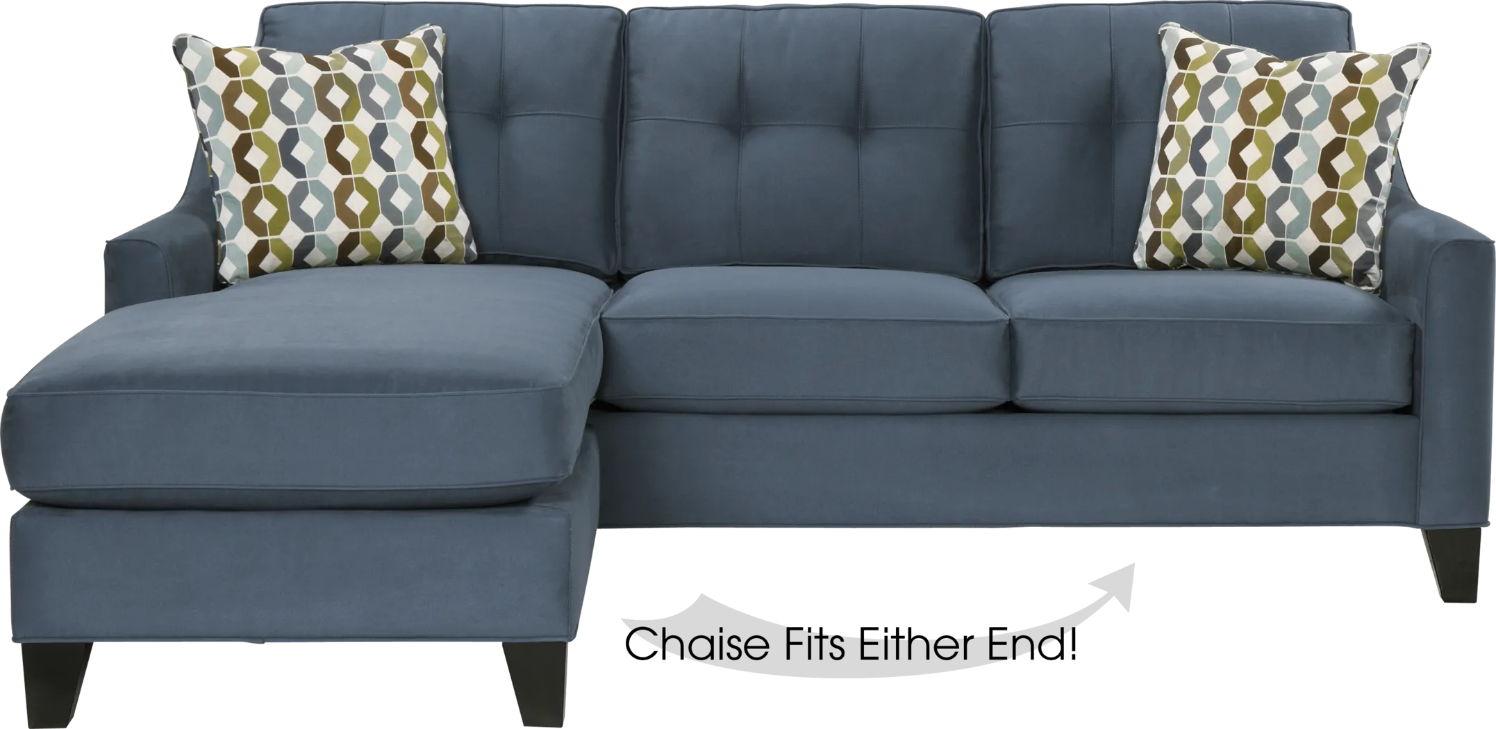Cindy Crawford Home Madison Place Indigo 2 Pc Sleeper Sectional - Thumbnail - Image 1