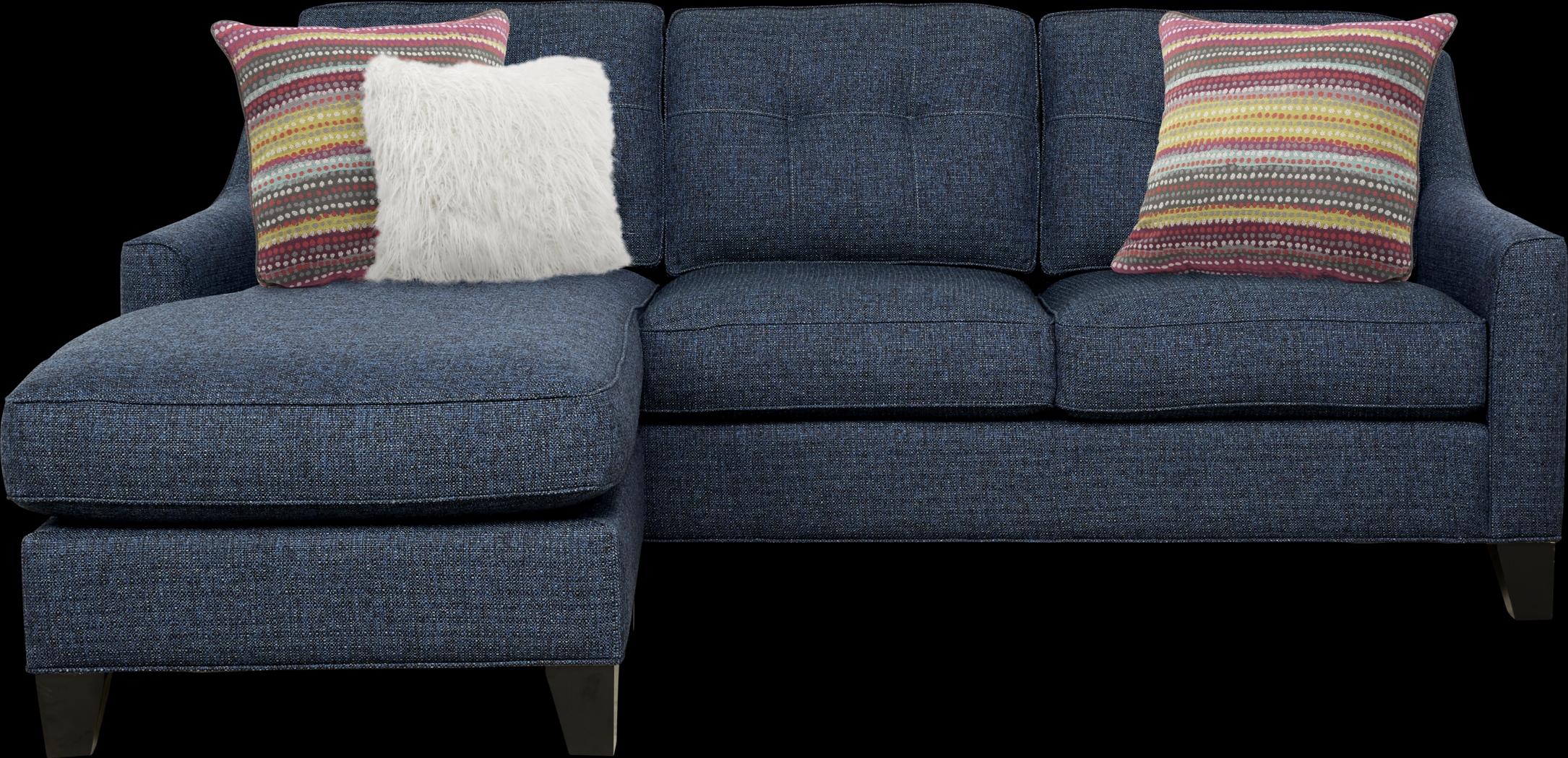 Madison Place Midnight Textured Chaise Sofa - Thumbnail - Image 4