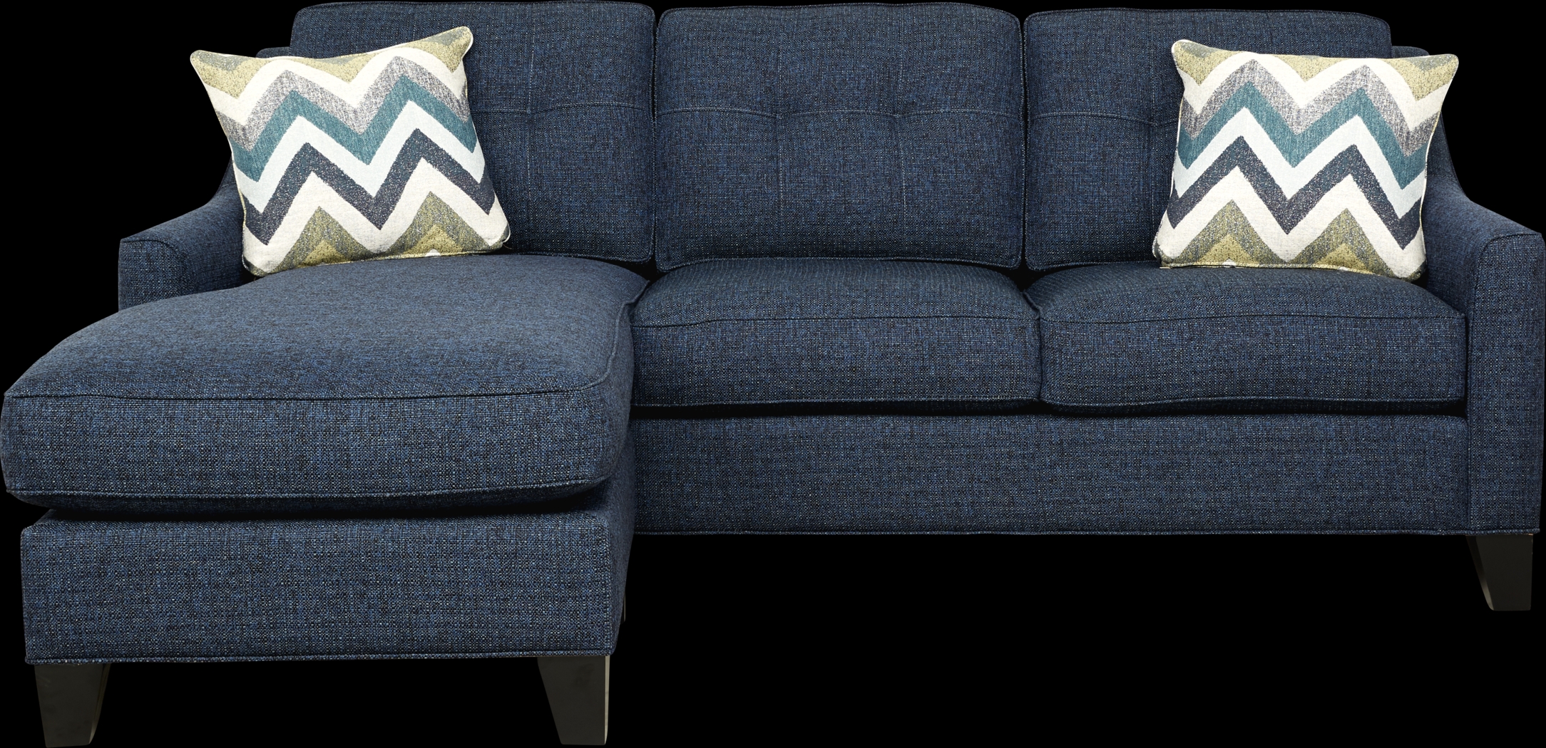 Madison Place Midnight Textured Chaise Sofa - Thumbnail - Image 1