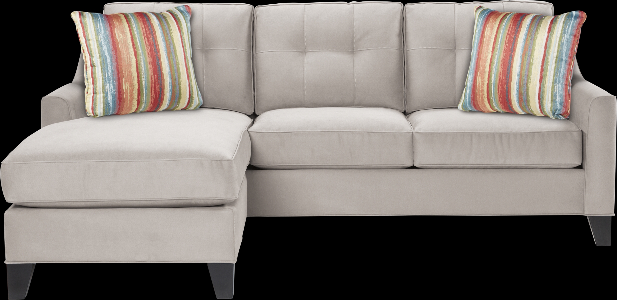 Cindy Crawford Home Madison Place Platinum Microfiber 2 Pc Sectional - Thumbnail - Image 1