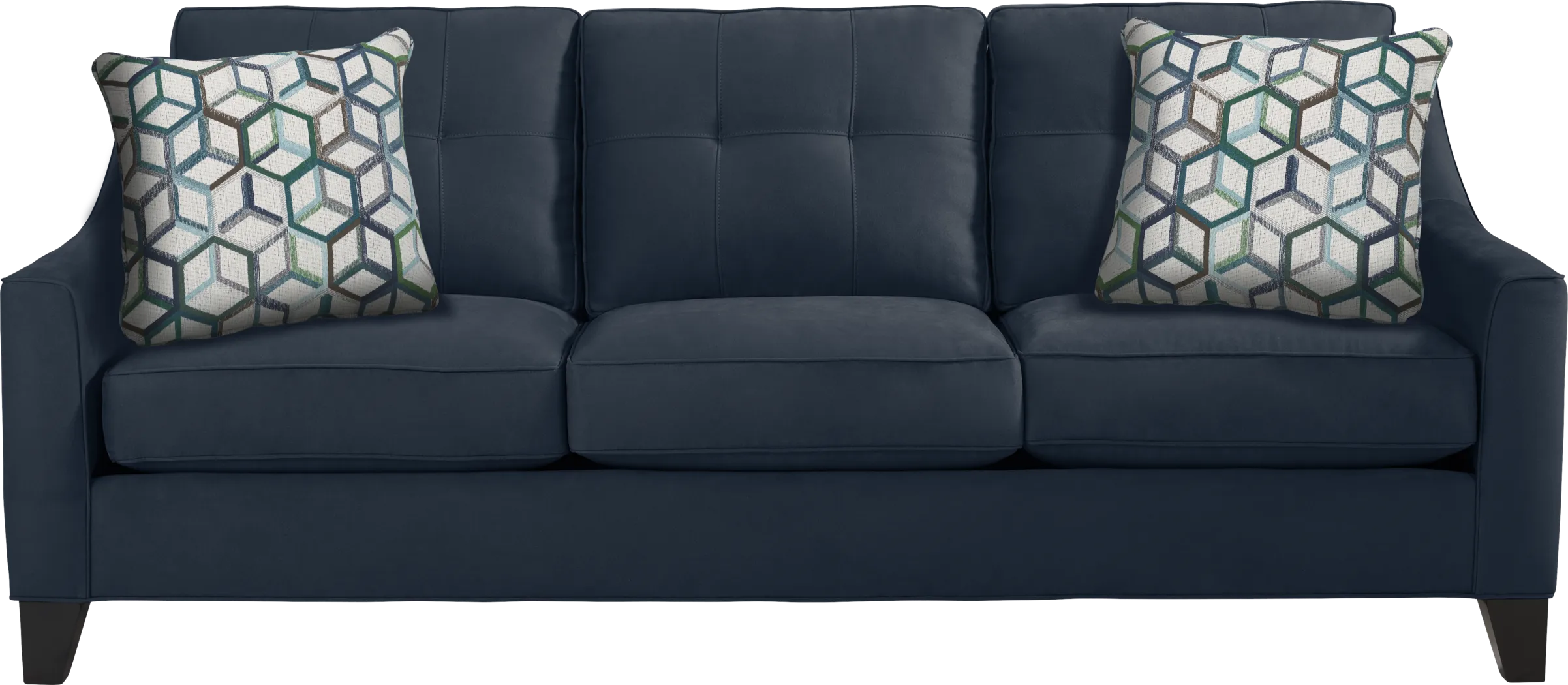 Cindy Crawford Home Madison Place Sapphire Microfiber Sofa - Thumbnail - Image 1