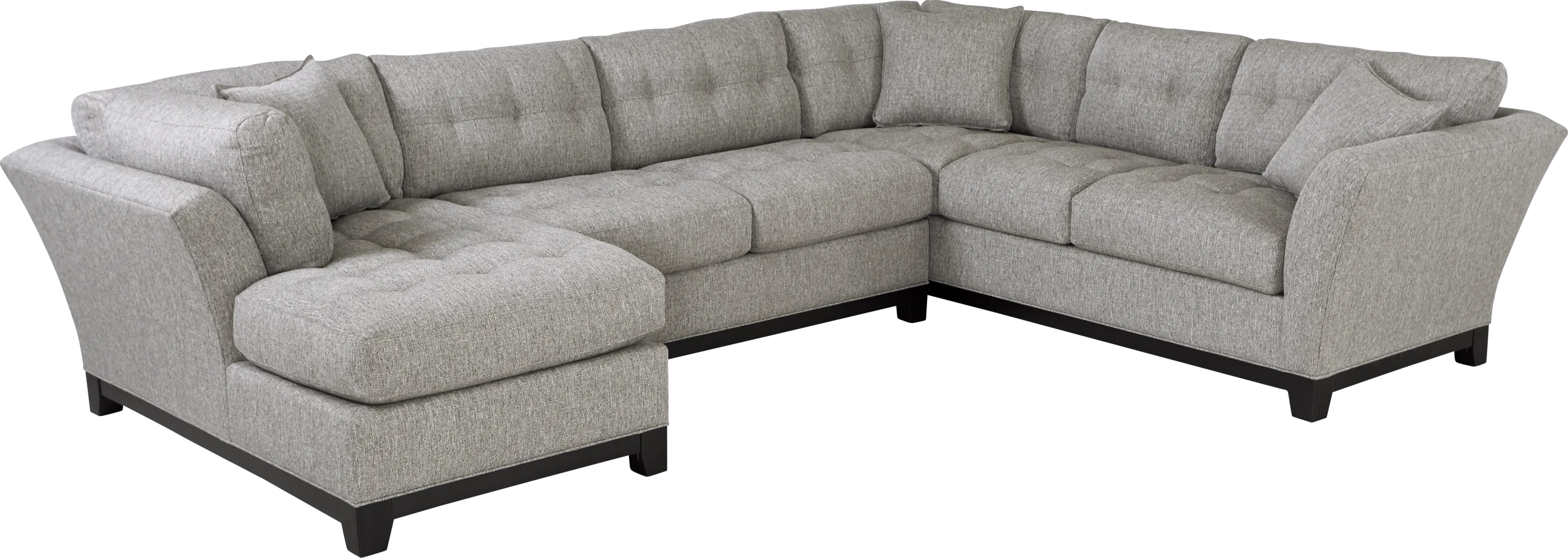 Cindy Crawford Home Metropolis Gray 3 Pc Sectional - Thumbnail - Image 1