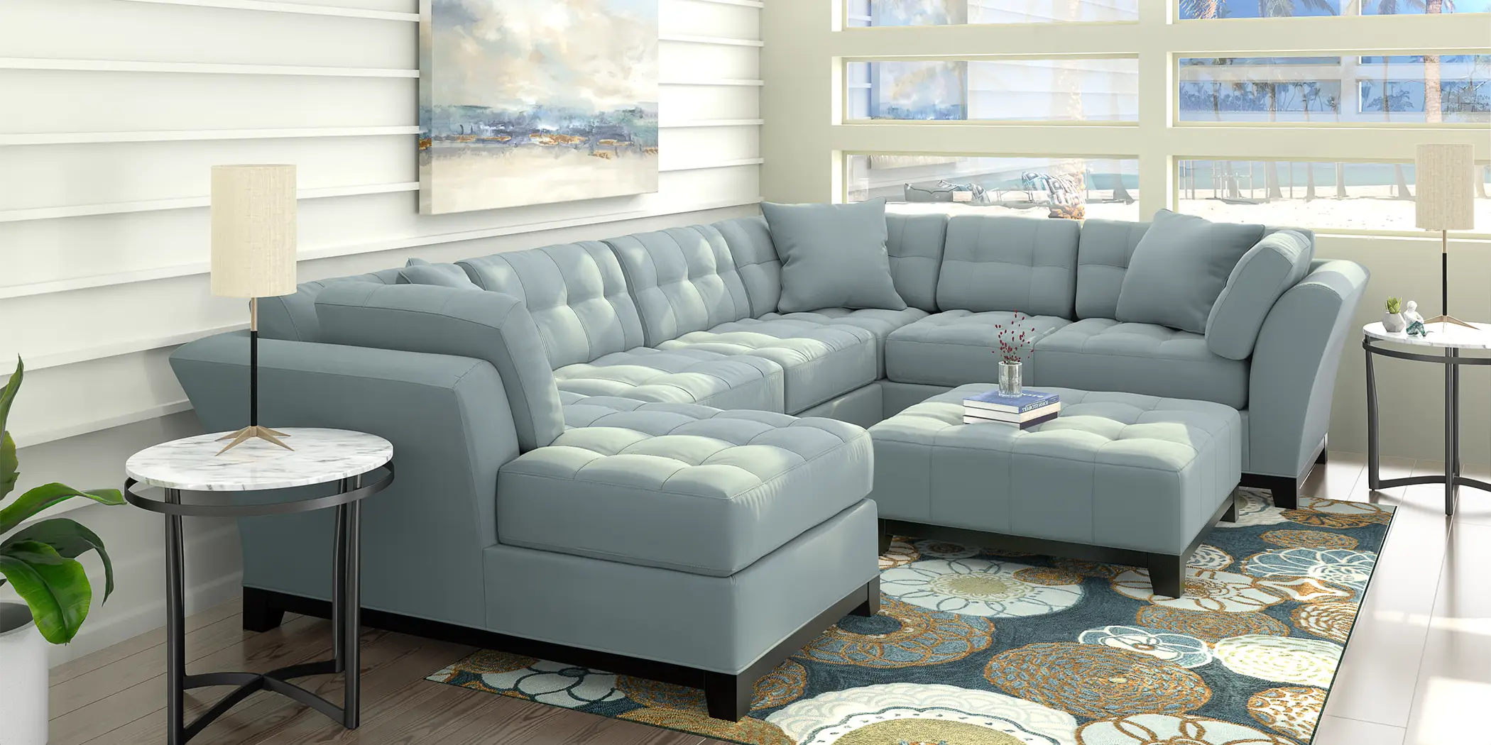 Cindy Crawford Home Metropolis Hydra 3 Pc Sectional - Thumbnail - Image 1