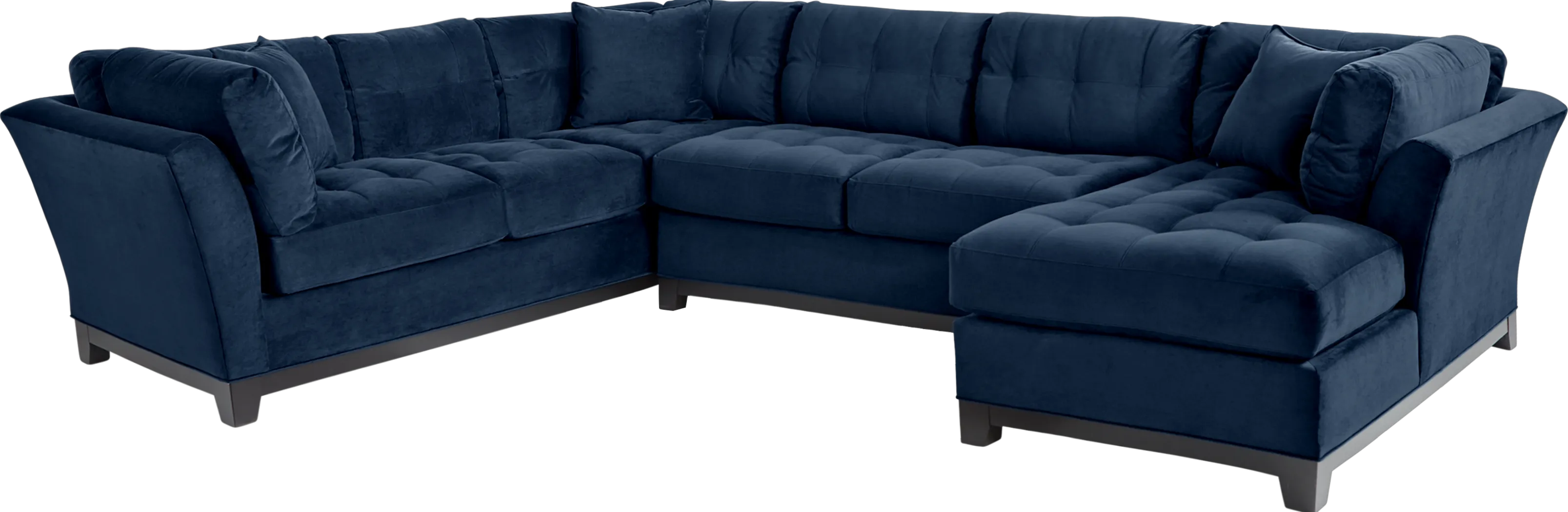 Cindy Crawford Home Metropolis Navy 3 Pc Sectional - Thumbnail - Image 1