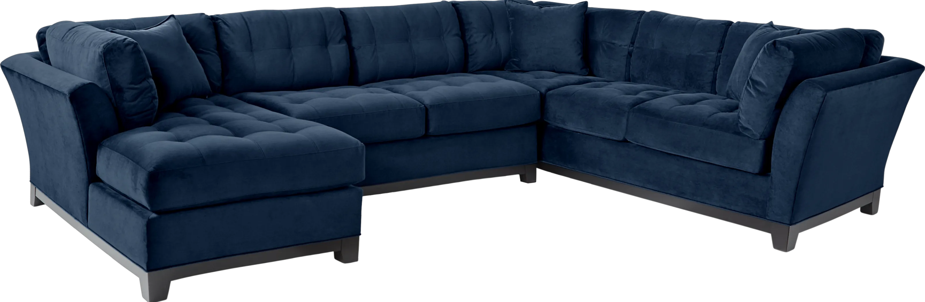 Cindy Crawford Home Metropolis Navy 3 Pc Sectional - Thumbnail - Image 1