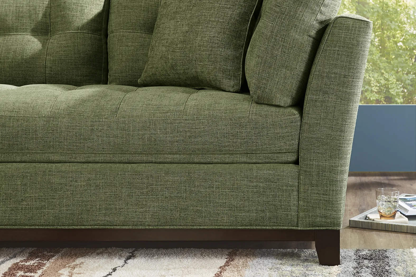 Metropolis Way Avocado Textured 3 Pc Sectional - Image 7