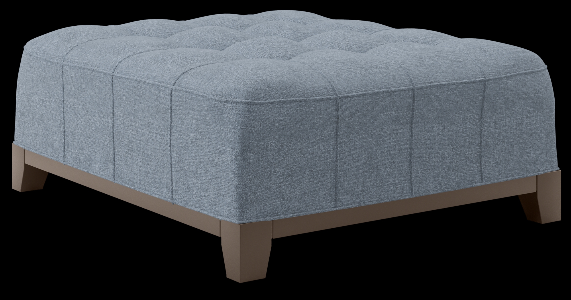 Metropolis Way Chambray Textured Cocktail Ottoman - Thumbnail - Image 1