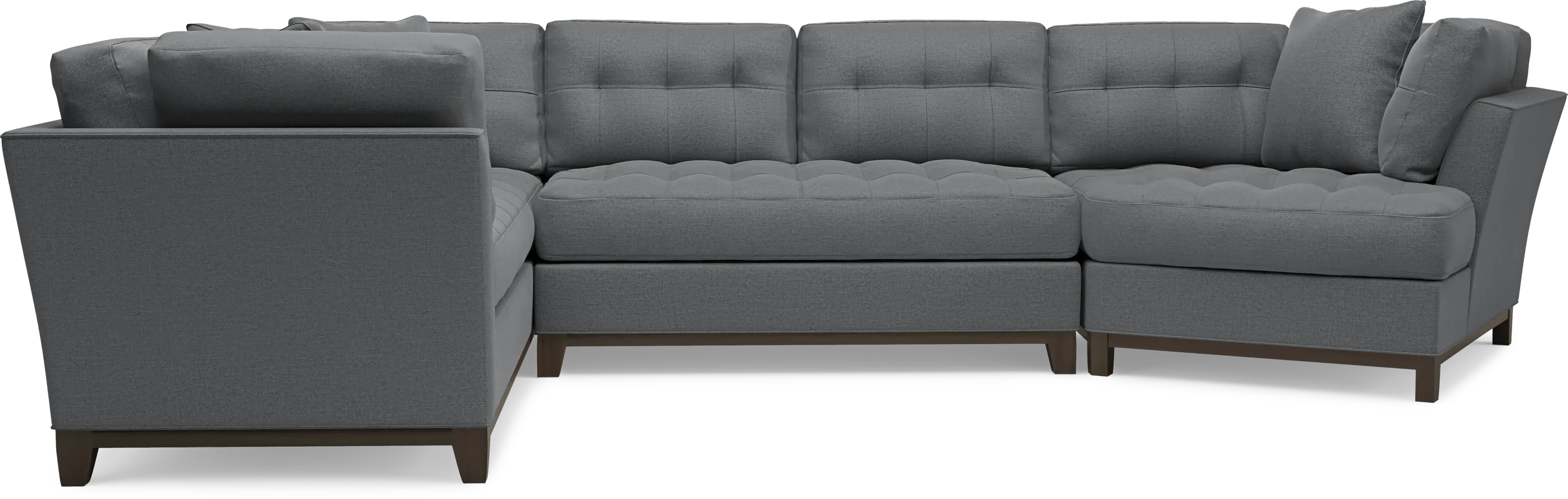 Metropolis Way Charcoal Textured 3 Pc Sectional with Cuddler - Thumbnail - Image 4