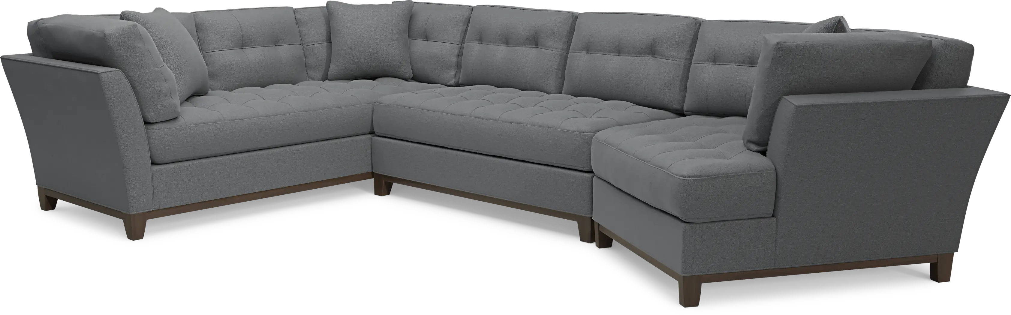 Metropolis Way Charcoal Textured 3 Pc Sectional with Cuddler - Thumbnail - Image 1