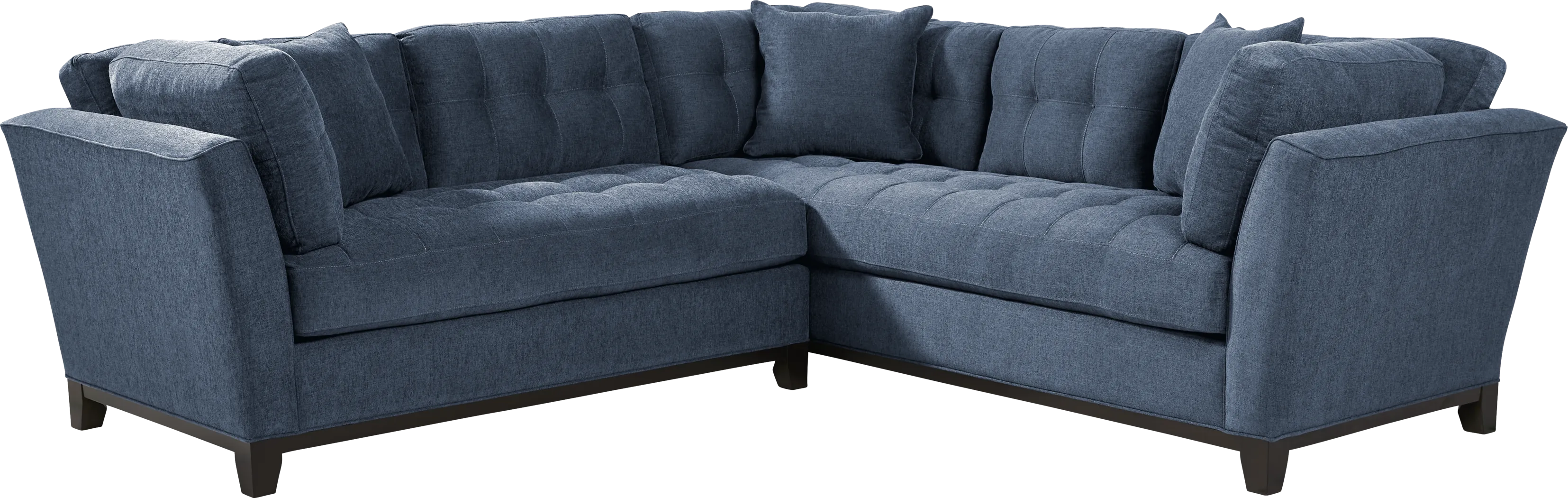 Cindy Crawford Home Metropolis Way Dark Blue Textured 2 Pc Sectional - Thumbnail - Image 1