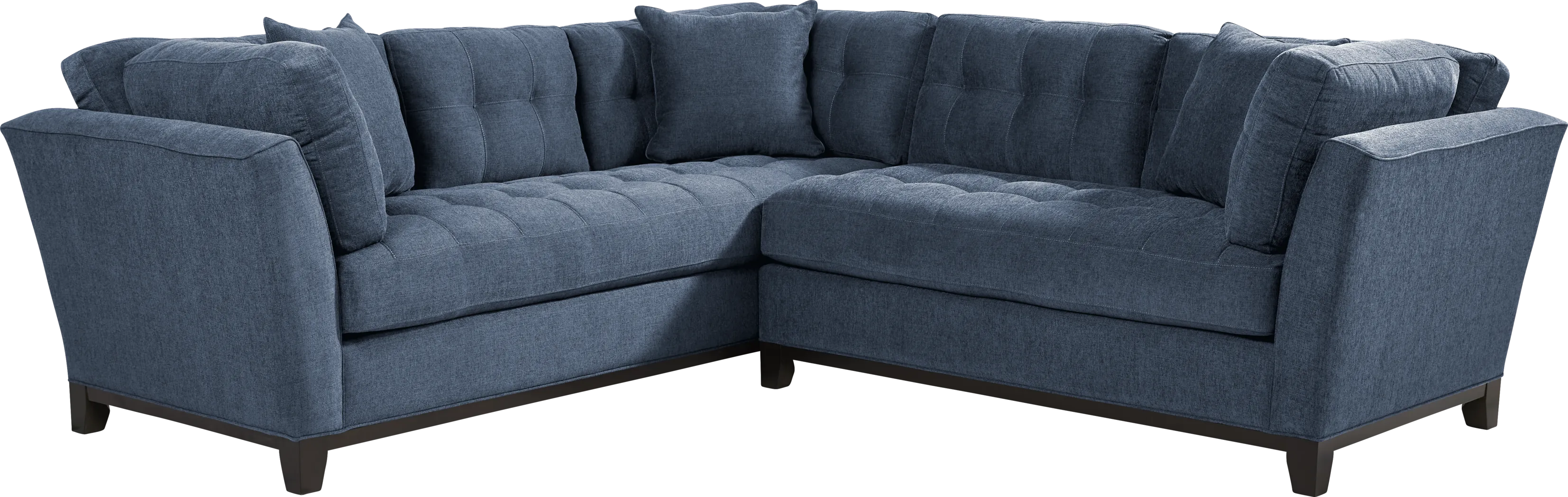 Cindy Crawford Home Metropolis Way Dark Blue Textured 2 Pc Sectional - Thumbnail - Image 1