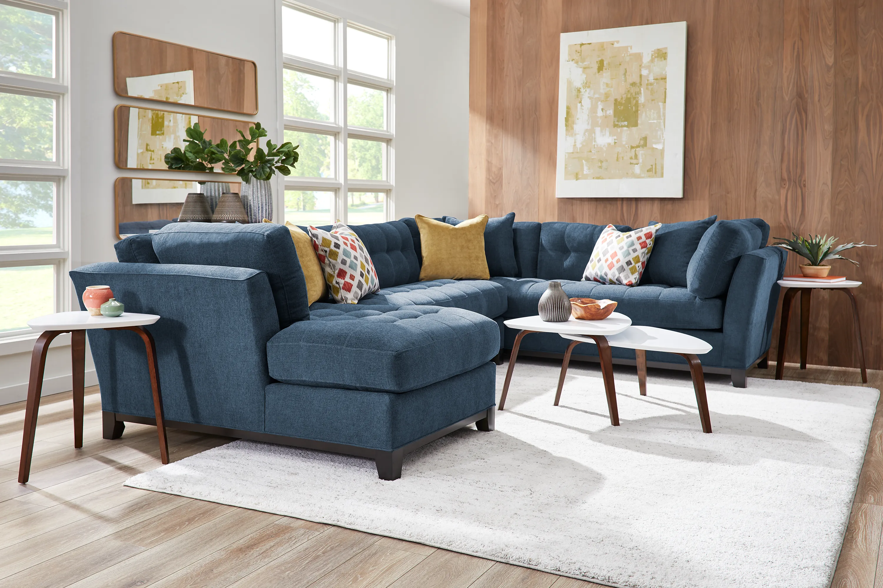 Metropolis Way Ink Textured 3 Pc Sectional with Cuddler - Thumbnail - Image 2