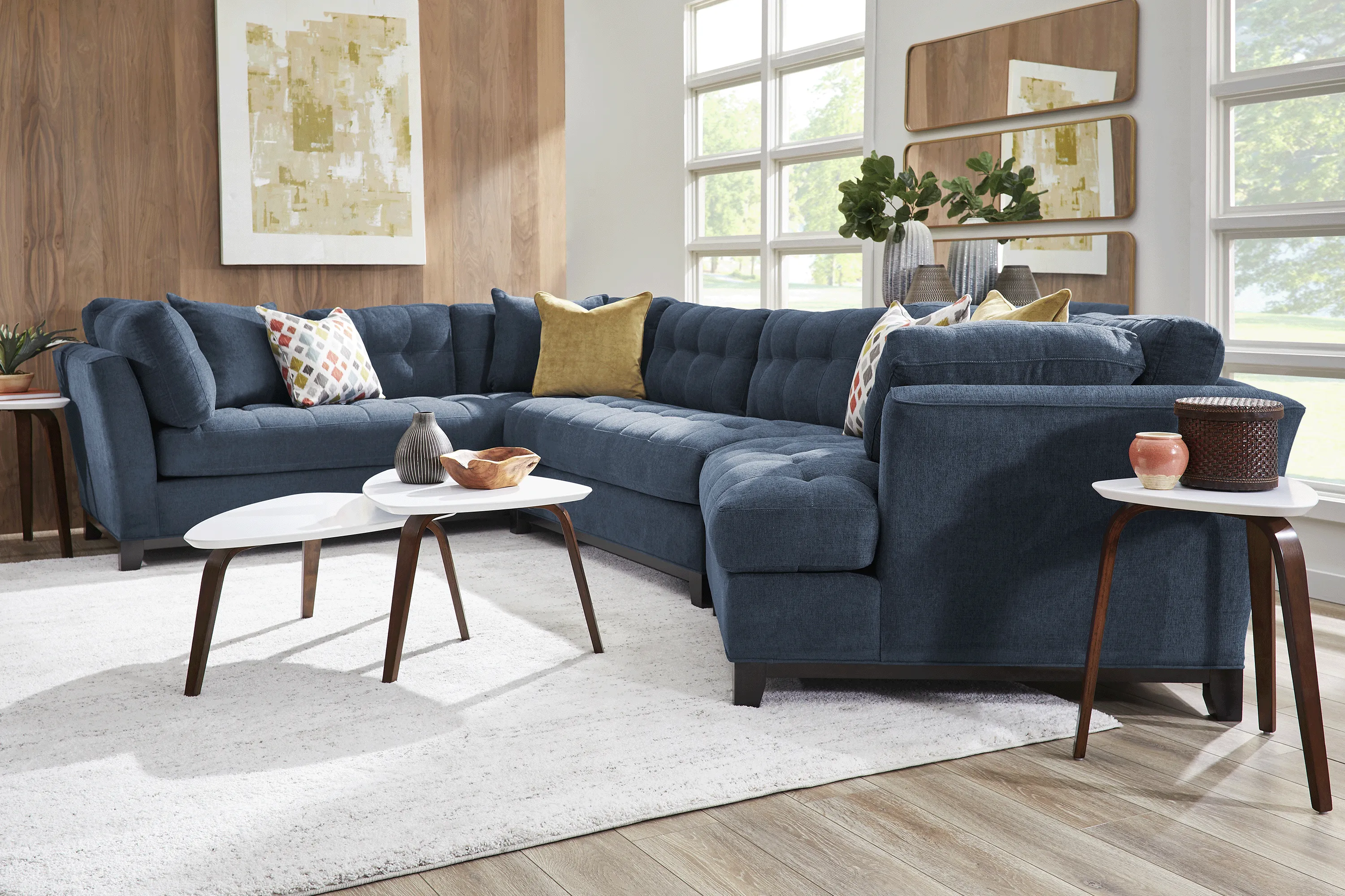 Metropolis Way Ink Textured 3 Pc Sectional with Cuddler - Thumbnail - Image 2