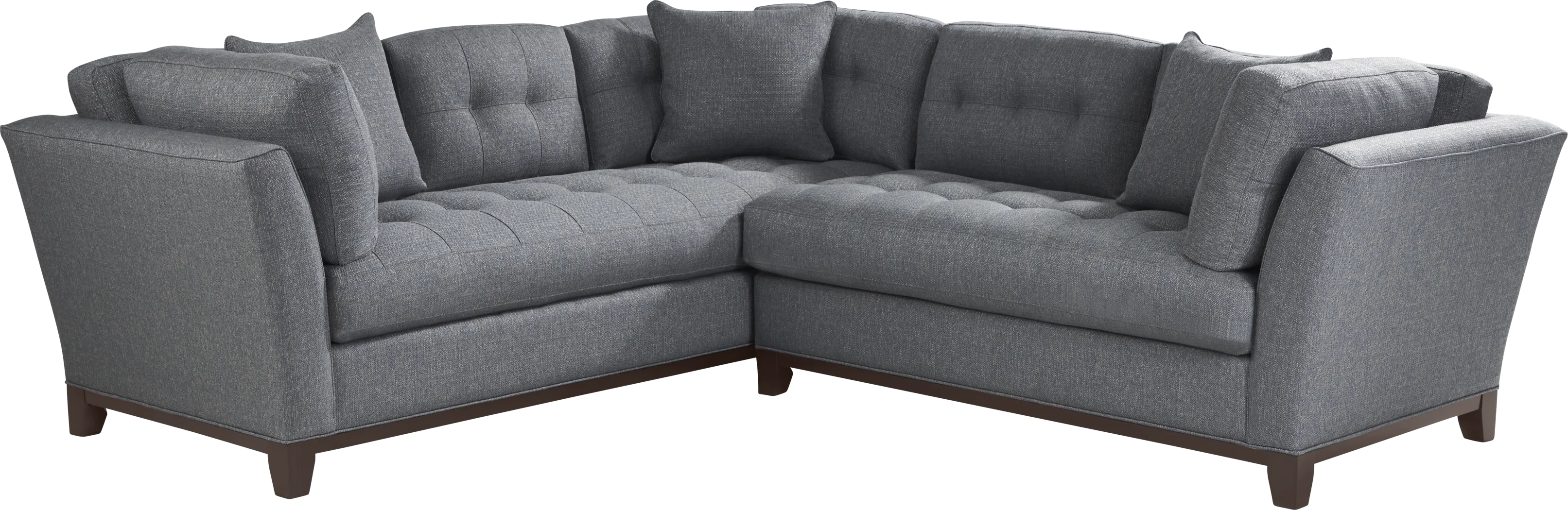 Cindy Crawford Home Metropolis Way Denim Textured 2 Pc Sectional - Thumbnail - Image 1