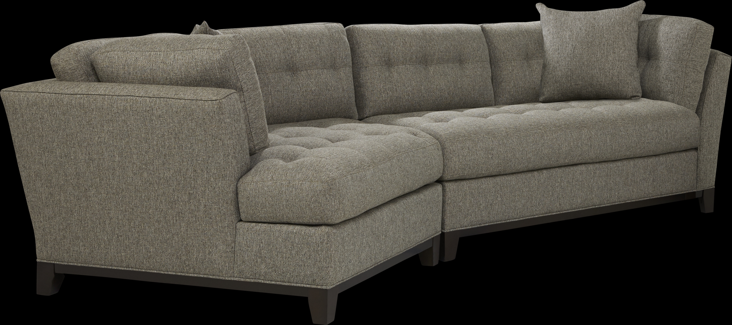 Cindy Crawford Home Metropolis Way Gray Textured 2 Pc Sectional with Cuddler - Thumbnail - Image 1