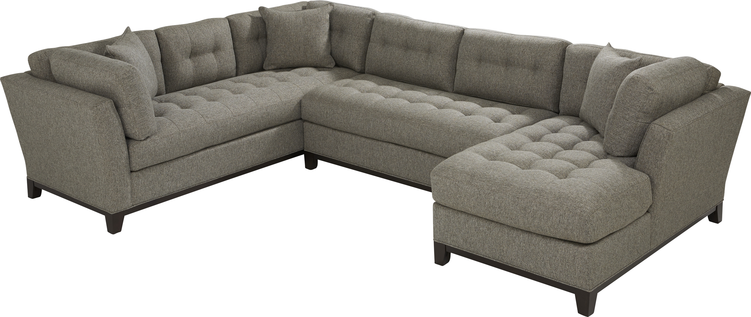 Cindy Crawford Home Metropolis Way Gray Textured 3 Pc Sectional - Thumbnail - Image 3