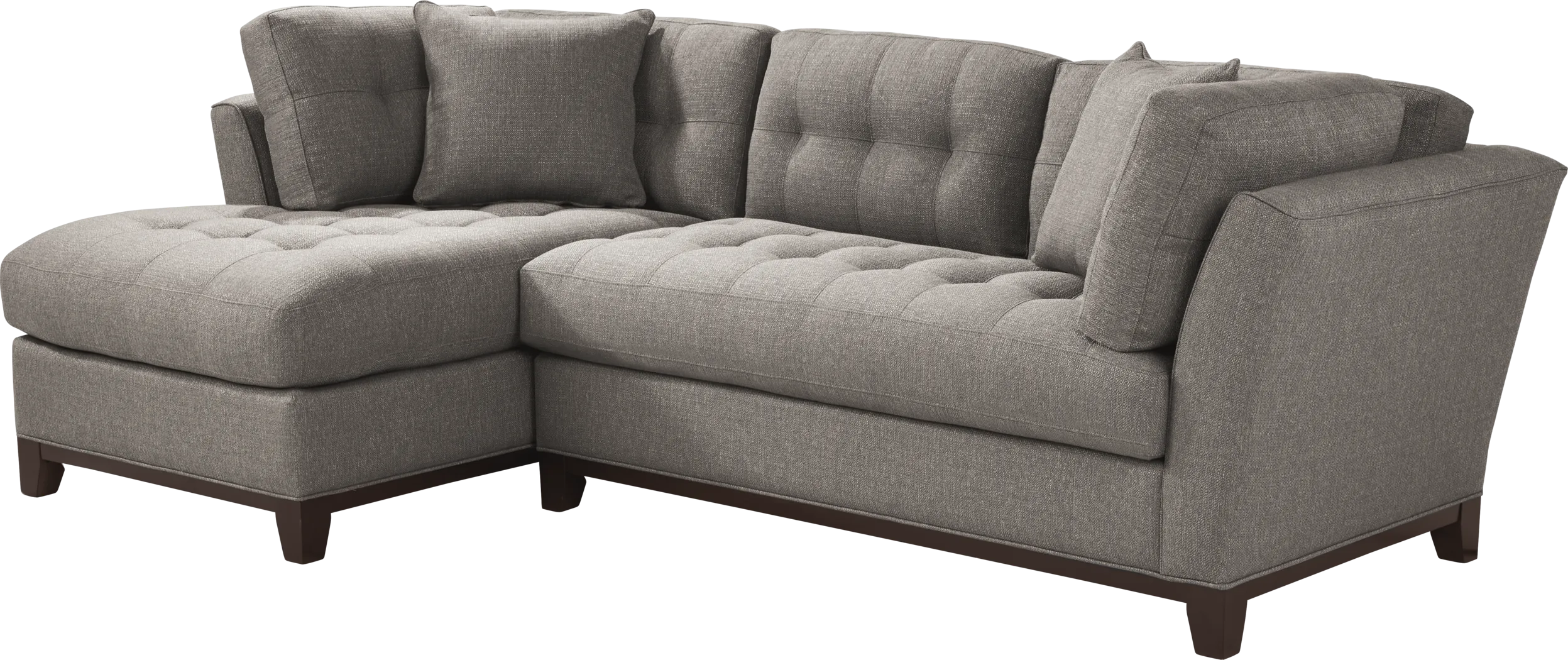 Cindy Crawford Home Metropolis Way Gray Textured 2 Pc Sectional - Thumbnail - Image 1