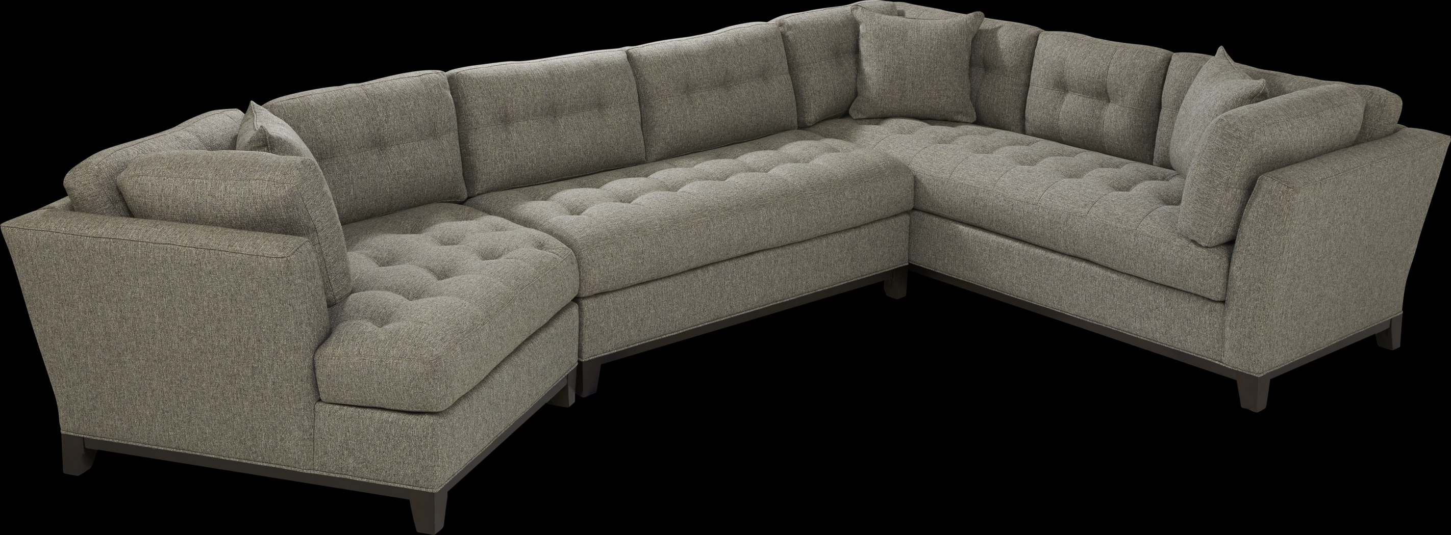 Cindy Crawford Home Metropolis Way Gray Textured 3 Pc Sectional with Cuddler - Thumbnail - Image 3