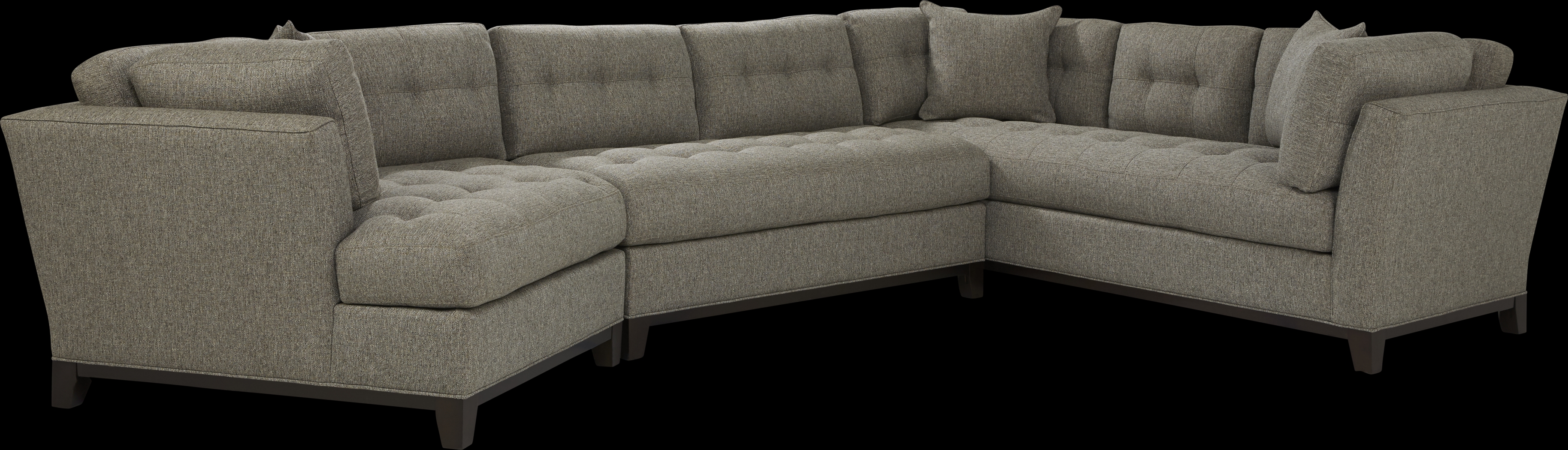 Cindy Crawford Home Metropolis Way Gray Textured 3 Pc Sectional with Cuddler - Thumbnail - Image 1