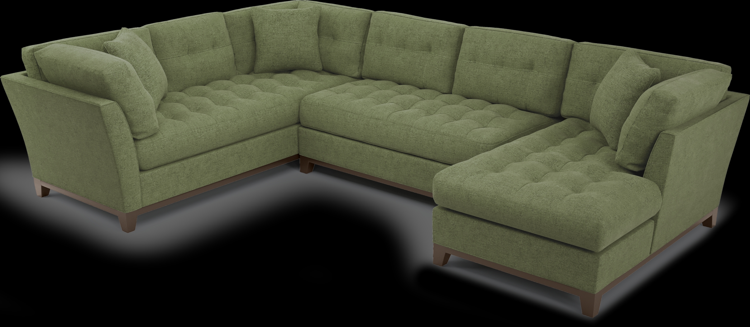 Metropolis Way Avocado Textured 3 Pc Sectional - Thumbnail - Image 4