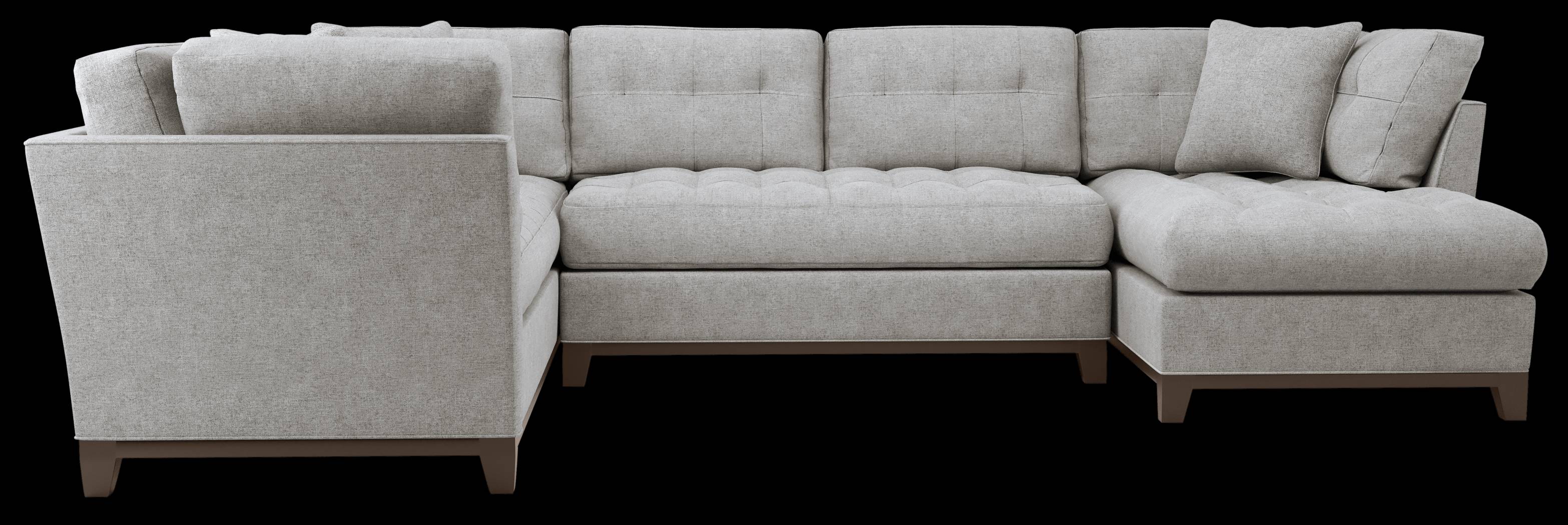 Metropolis Way Smoke Textured 3 Pc Sectional - Thumbnail - Image 3