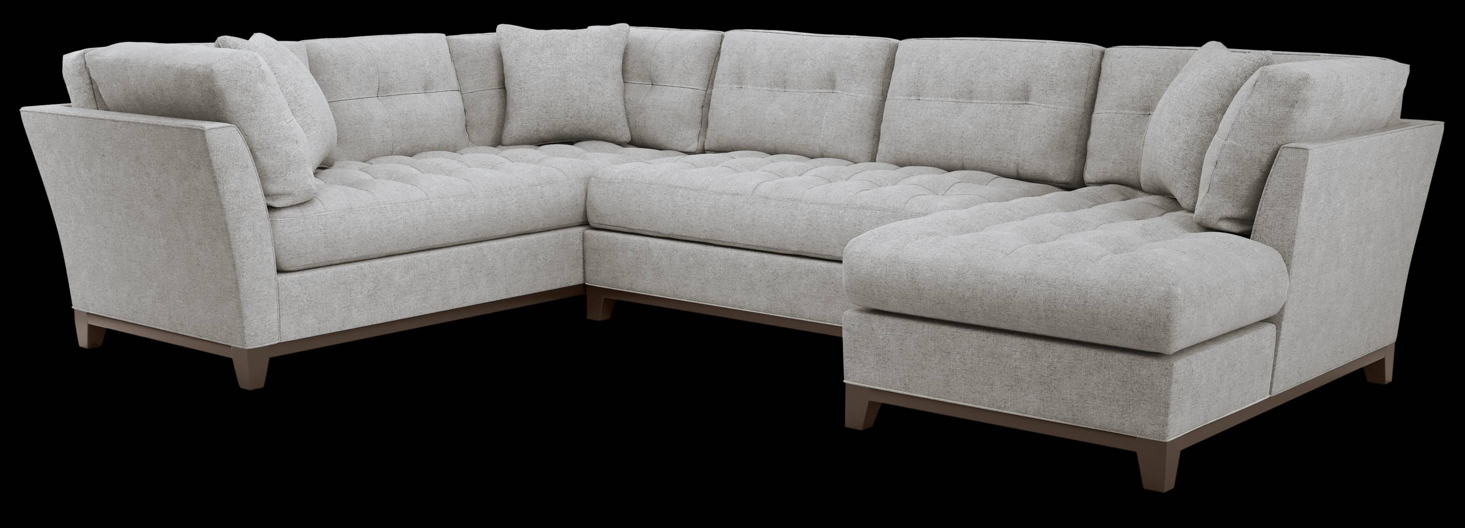Metropolis Way Smoke Textured 3 Pc Sectional - Thumbnail - Image 1