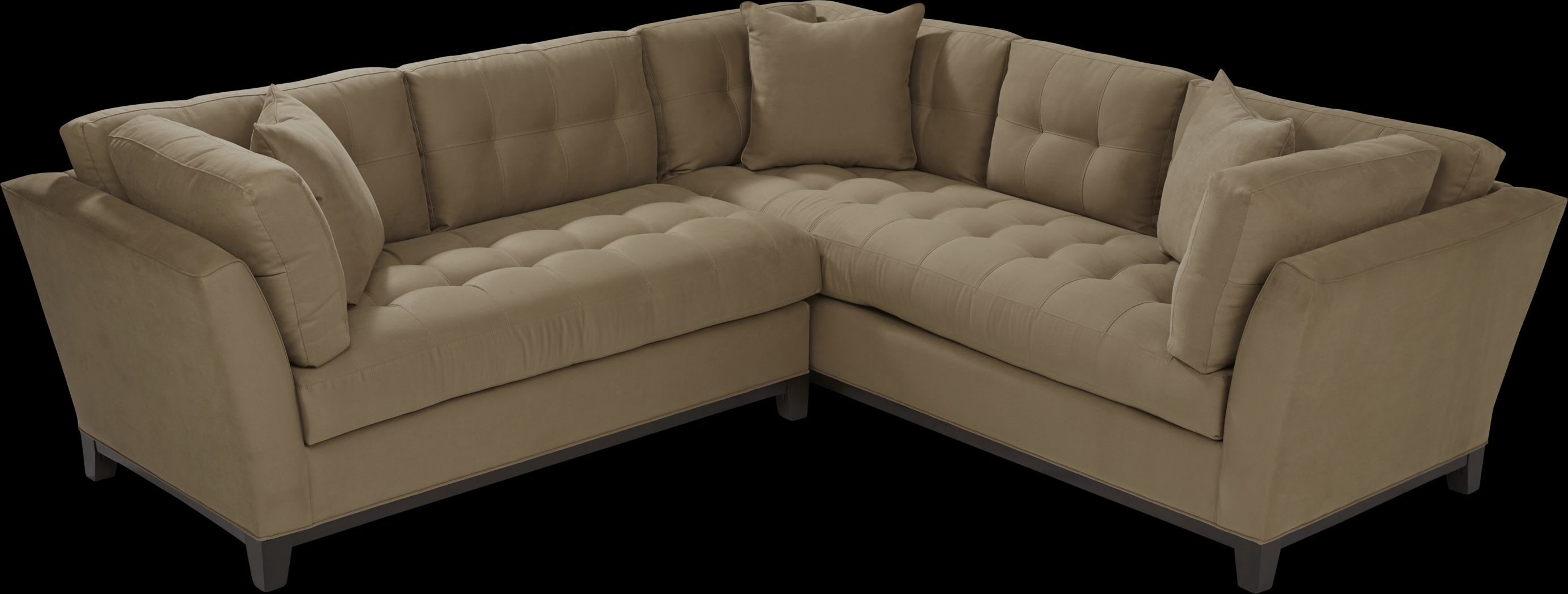 Cindy Crawford Home Metropolis Way Khaki Microfiber 2 Pc Sectional - Thumbnail - Image 3