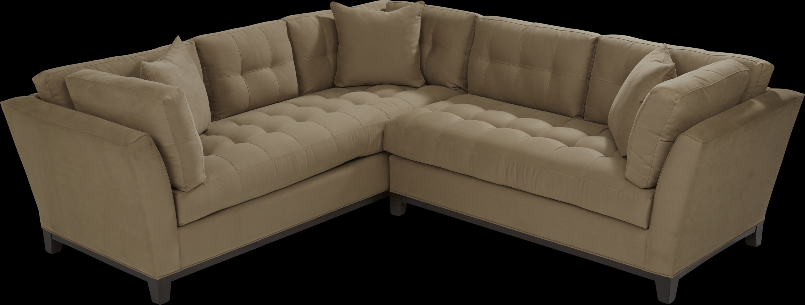 Cindy Crawford Home Metropolis Way Khaki Microfiber 2 Pc Sectional - Thumbnail - Image 3