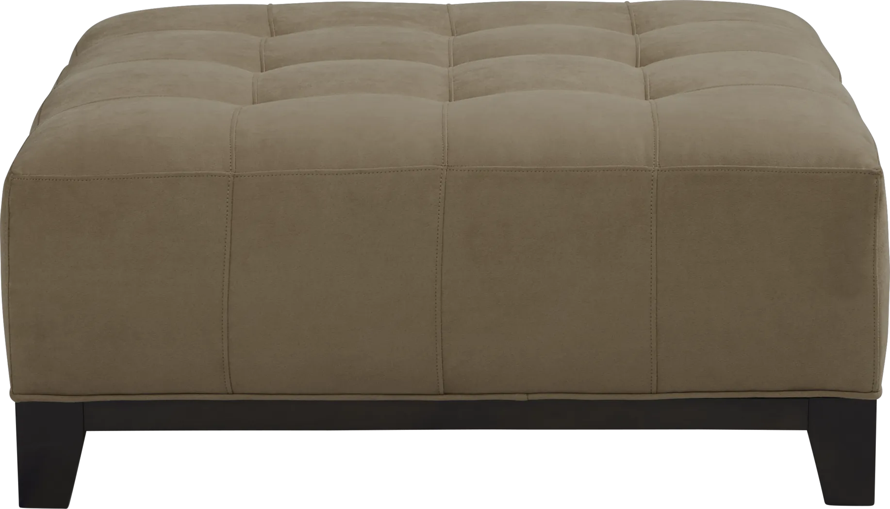 Cindy Crawford Home Metropolis Way Khaki Microfiber Cocktail Ottoman - Thumbnail - Image 2