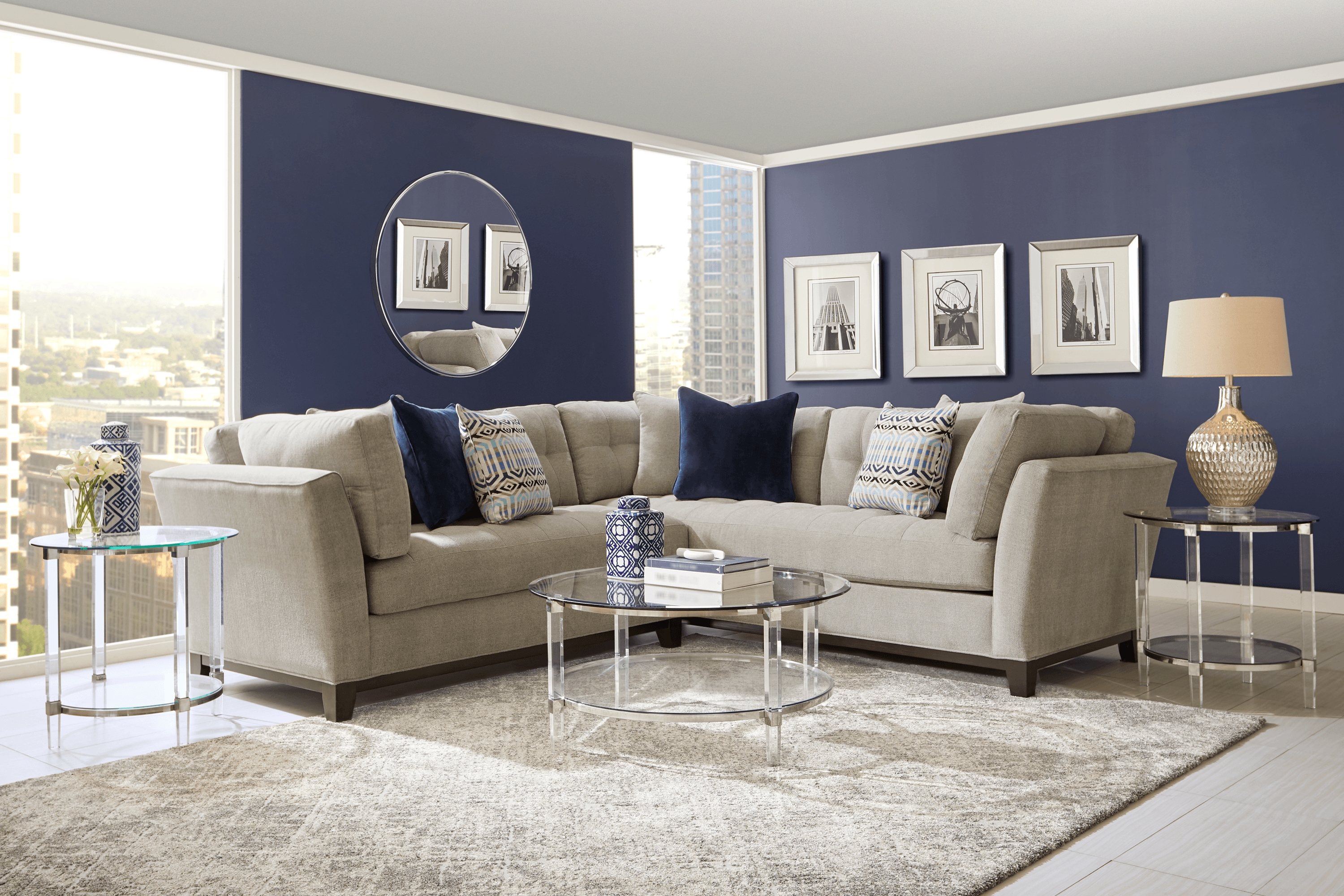 Metropolis Way Platinum Textured 2 Pc Sectional - Thumbnail - Image 2