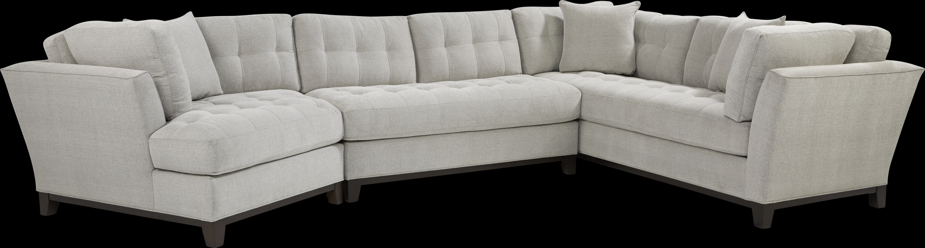 Metropolis Way Platinum Textured 3 Pc Sectional with Cuddler - Thumbnail - Image 1