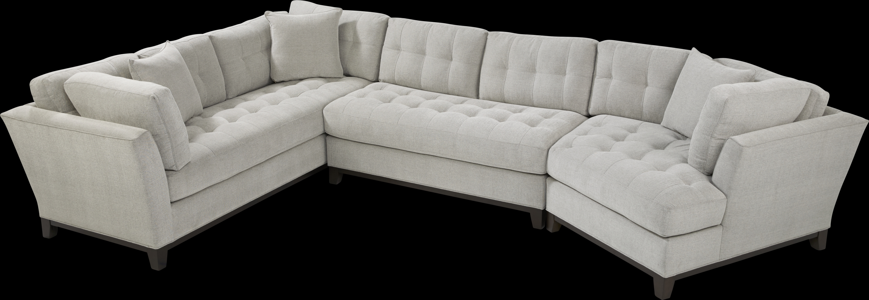 Metropolis Way Platinum Textured 3 Pc Sectional with Cuddler - Thumbnail - Image 3