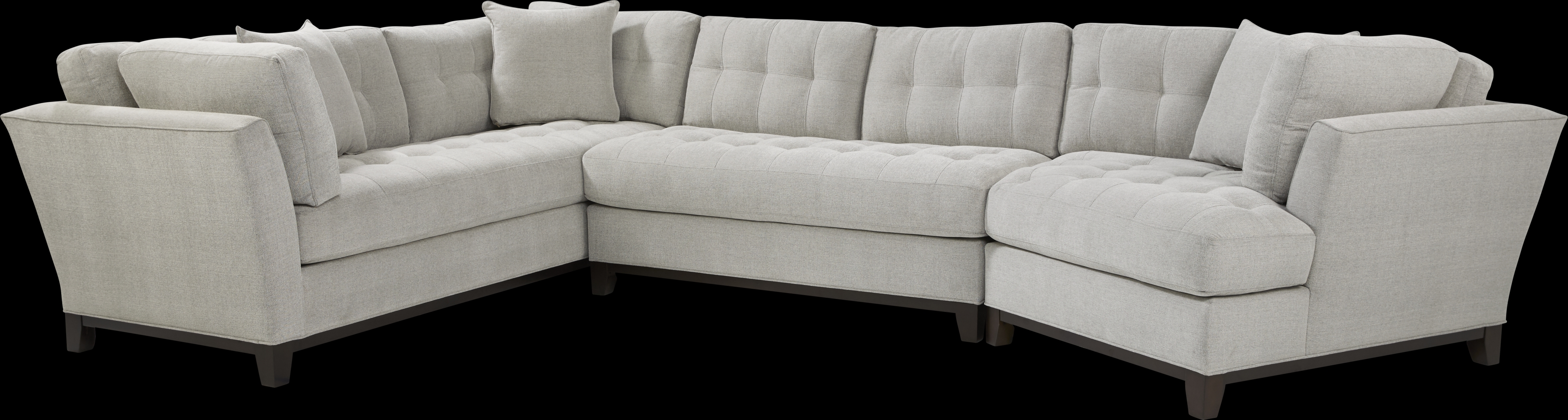 Metropolis Way Platinum Textured 3 Pc Sectional with Cuddler - Thumbnail - Image 1