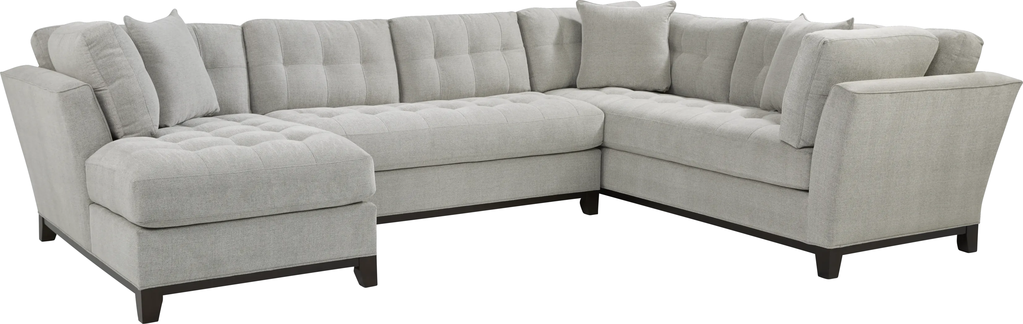 Metropolis Way Platinum Textured 3 Pc Sectional - Thumbnail - Image 1