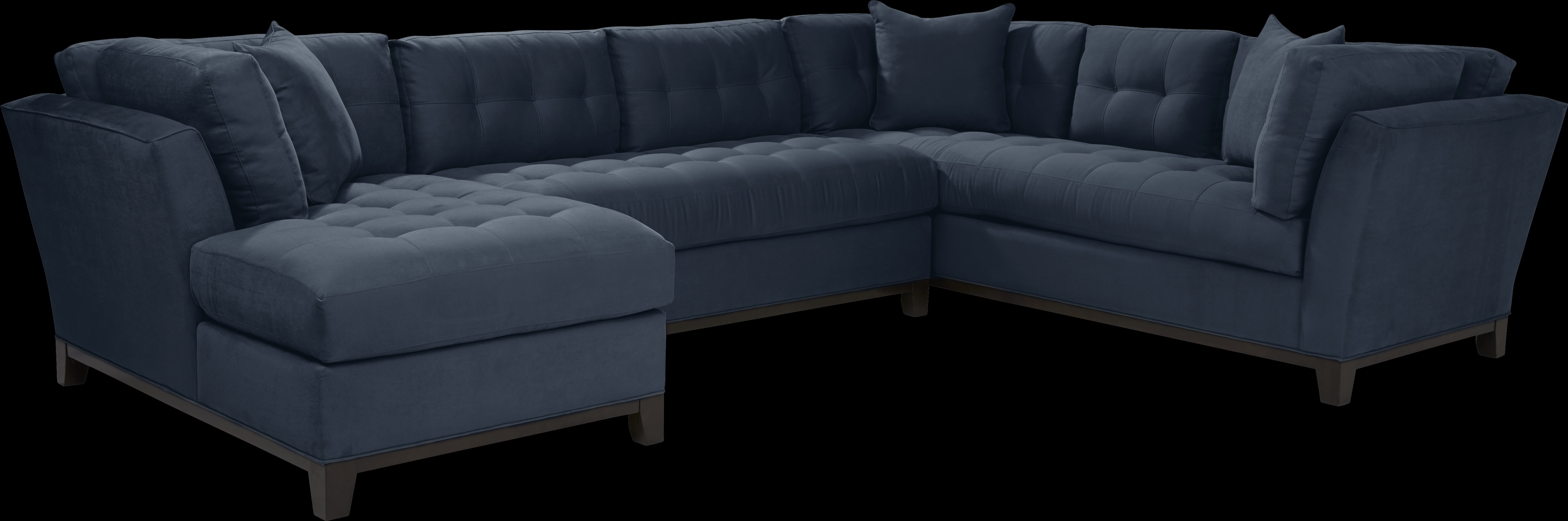 Metropolis Way Sapphire Microfiber 3 Pc Sectional - Thumbnail - Image 1