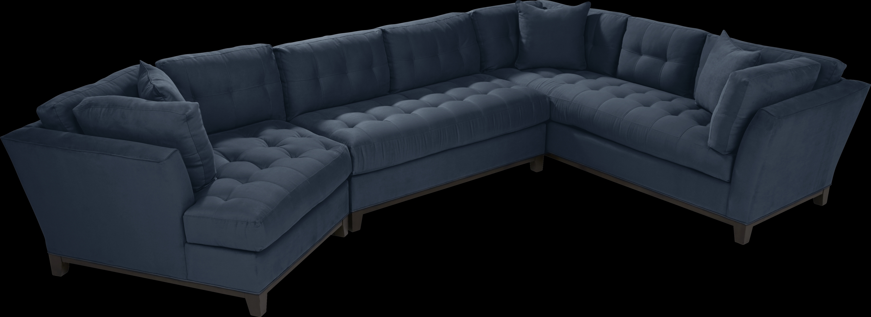 Metropolis Way Sapphire Microfiber 3 Pc Sectional with Cuddler - Thumbnail - Image 3